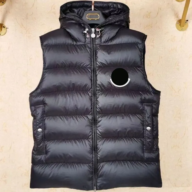 Designer Mens Vests Down Sleeveless Design Vest Luxury Flocking Logo Badge Women's Black Vest