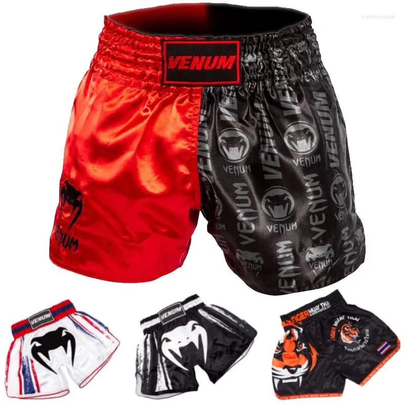 Pantaloncini da boxe da uomo Pantaloncini da boxe da combattimento da uomo Stampati ad asciugatura rapida Muay Thai Taglie forti