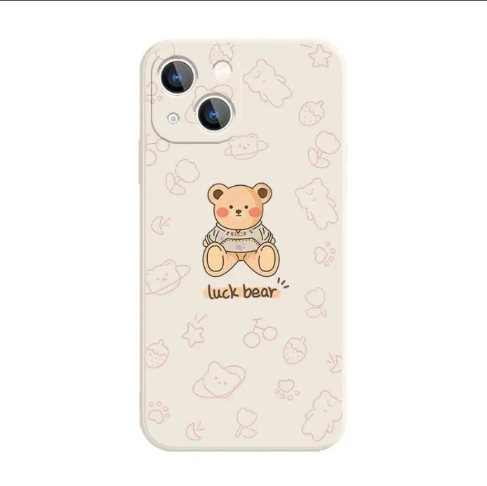 행운 곰 보호 케이스 iPhone 13 용 휴대 전화 커버