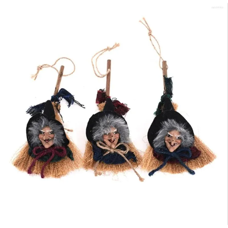 Strings Halloween Decoration Witch Broom Pendant Party Kindergarten Ornament Hanging Broomstick Door