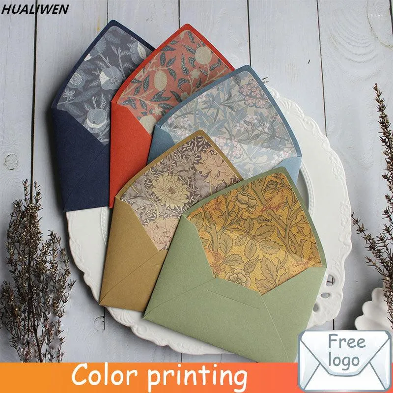 Gift Wrap 115mm X 160mm Luxury Wedding Retro Flower Envelopes With Lining European Style Envelope For Card Scrapbooking