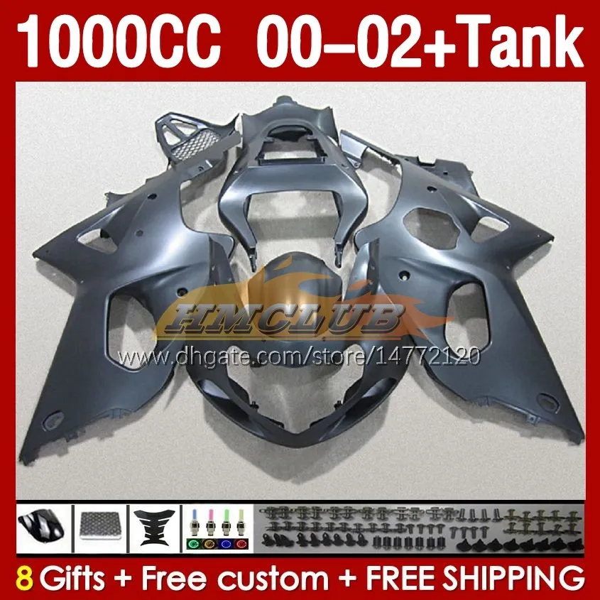 FAIRINGS TANK OEM f￶r Suzuki GSXR 1000 CC K2 GSXR-1000 GSXR1000 2001 2002 2002 BODY 155NO.81 GSX R1000 1000CC 00-02 GSX-R1000 00 01 02 Injektion M￶gelm￤ssan Matt Svart