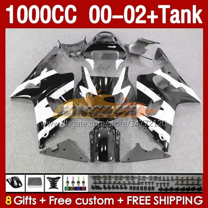 Fairings Tank OEM dla suzuki gsxr 1000 cc K2 GSXR-1000 GSXR1000 2001 2002 2002 Body 155NO.78 Black White GSX R1000 1000c