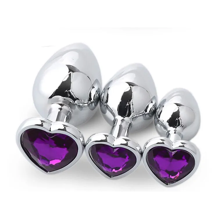 Set 3 plug anali in metallo per donna e coppia gioco anale_voghion.com