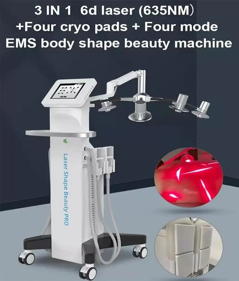 Direkt resultat 3 i 1 bantning 635 nm diode laser lipo kavitation cryo pad hud dra åt kryolipolys fett minska system kroppsform viktminskning skönhet maskin