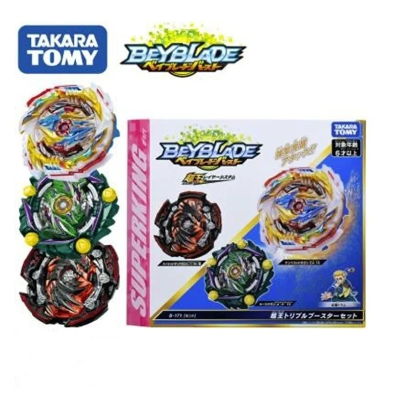 الغزل العلوي الأصلي Tomy Beyblade Burst Superking B171 Superking Triple Booster Set 172 World Sprigganu 2B 220921