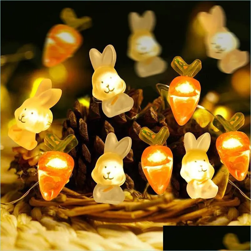 Party Decoration Easter String Lights for Home Morot Fairy Light levererar Happy Kids GiftSpartypartyparty Drop Delive BDESPORTS DH9JV