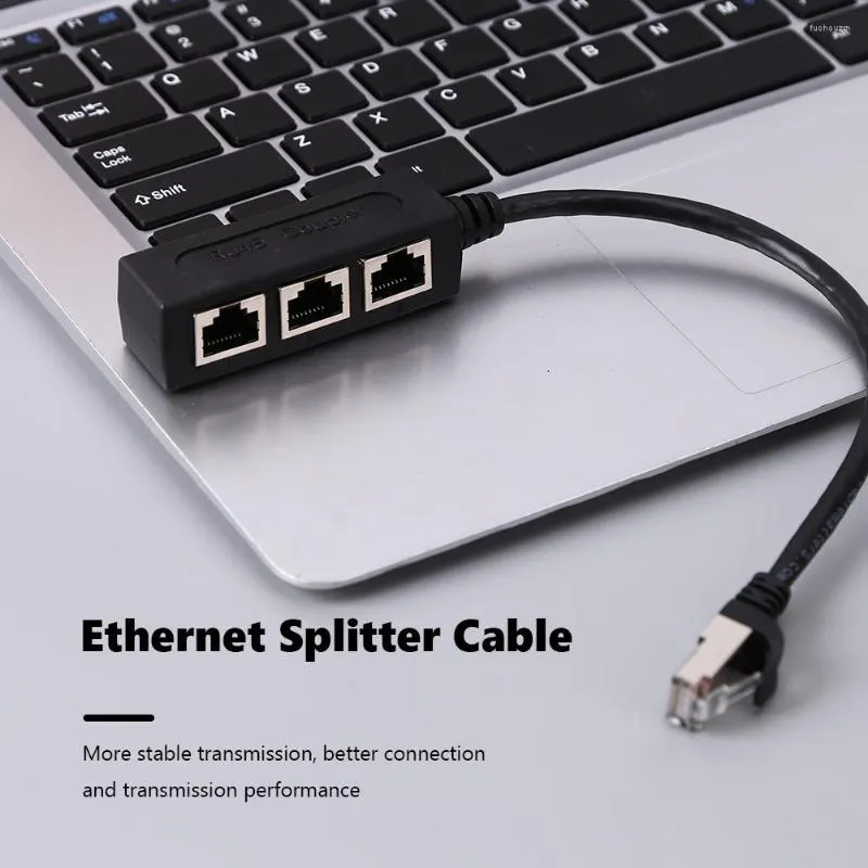 RJ45 Ethernet Splitter Cable, RJ45 1 Male to 3 x Female LAN Ethernet  Splitter Adapter/Network Cable Suitable Super Cat5, Cat5e, Cat6, Cat7 LAN