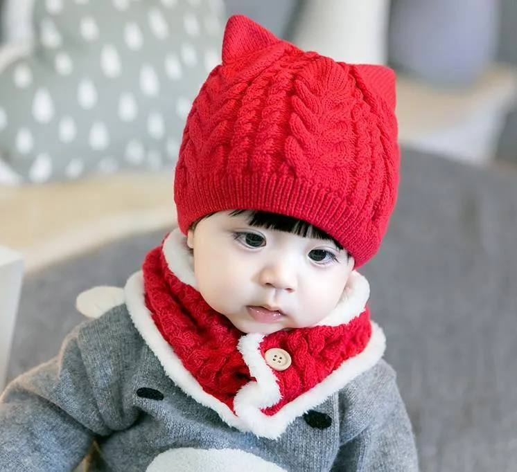 Bonnet à capuche avec écharpe et cache-oreilles pour bébé, bonnet chaud  pour enfants, chapeaux mignons pour garçon et fille, ensemble écharpe, 6  mini-golf, 4 ans, automne et hiver - AliExpress