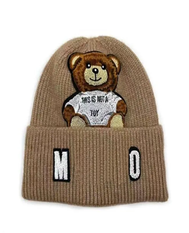 Cappelli lavorati a maglia in stile invernale Cappellini con teschio di design Berretto a cuffia con orso carino Uomo Donna Addensare berretti caldi