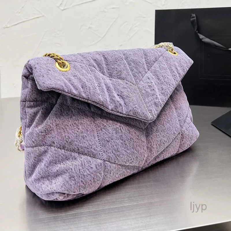 Evening Bags Women Denim Shoulder Bag Handbag Cross Body Bags Chain Tote Purse Flap Clutch Wallet Thread Hardware Letter Sequined Hasp Soft Cell Phone Pocket