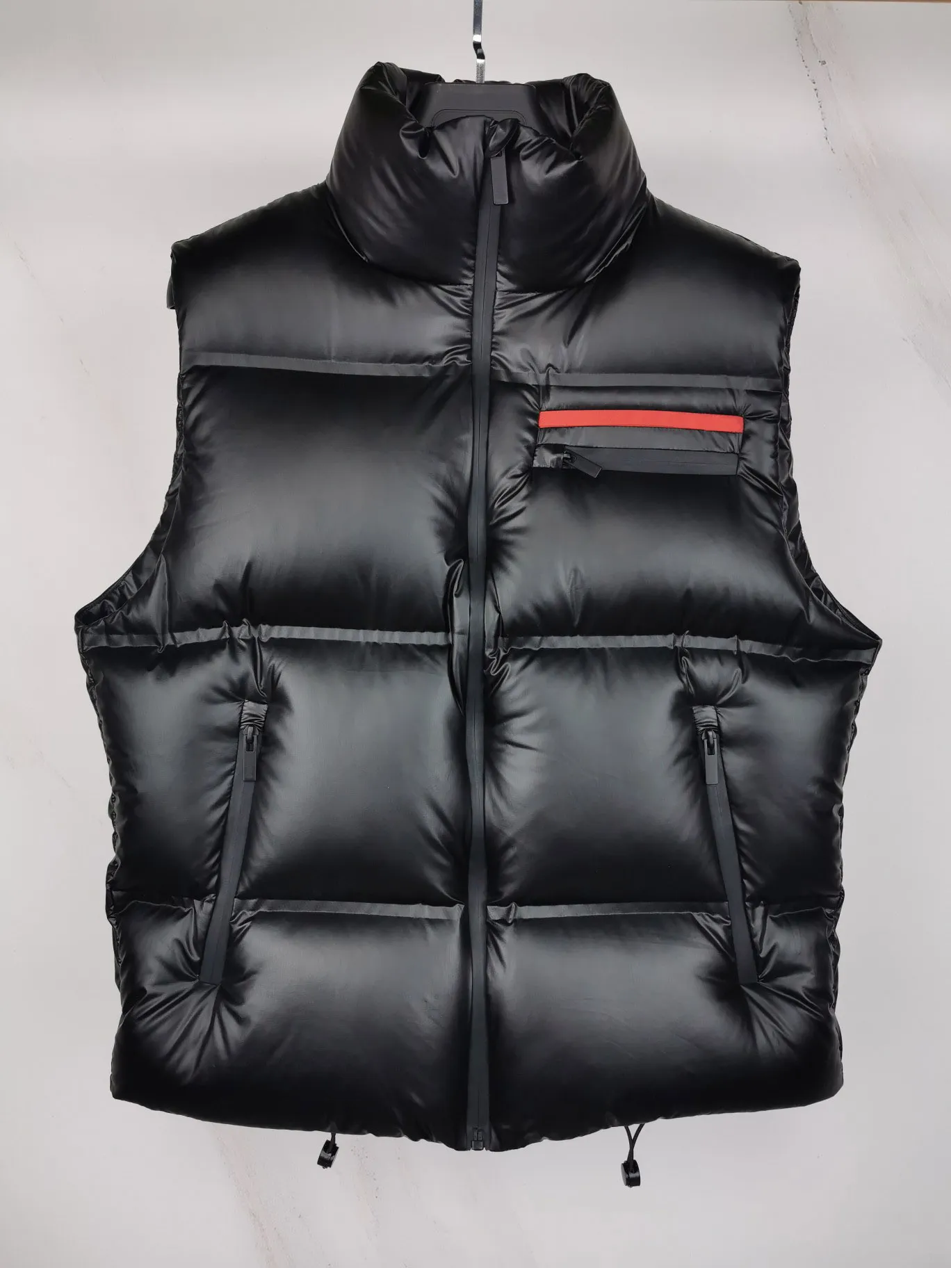 Gilet invernale di marca di alta qualità, alla moda, comodo, caldo, esterno, antivento, di lusso, con cerniera, da uomo, gilet nero