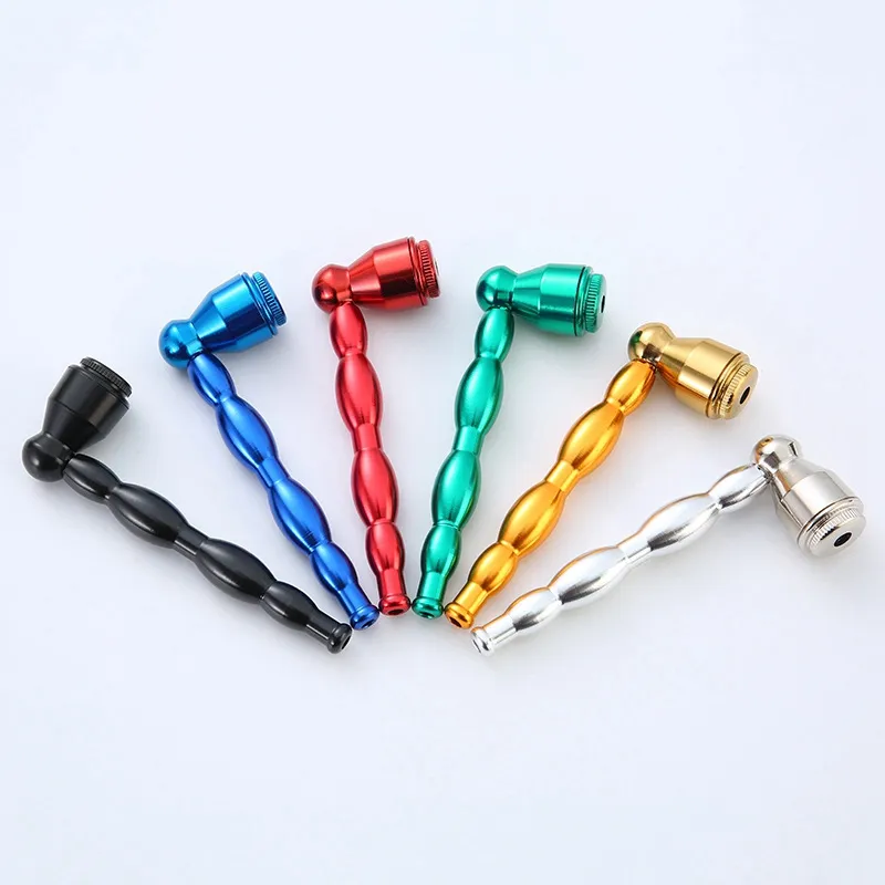 Colorful Metal Alloy Removable Pipes Bamboo Joint Dry Herb Tobacco Cover Smoking Filter Hand Tube Portable Innovative Design Cigarette Holder Handpipes