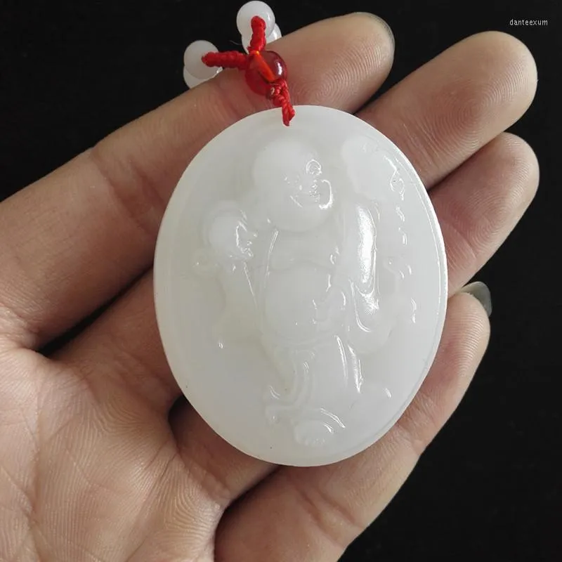 Pendant Necklaces Natural Stone Afghanistan White Buddha Maitreya Smiling Belly For Women Men Pendants Fashion Jewelry