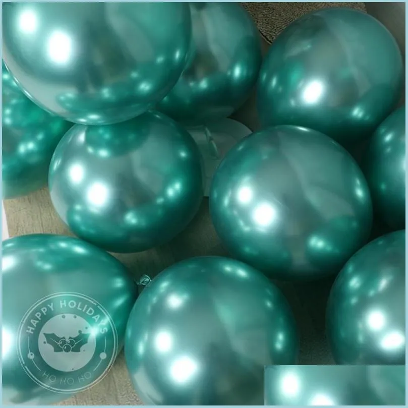 Parti Dekorasyonu 20pcs/Lot Meyve Yeşil Metalik Balon Altın Sier Kırmızı Lateks Balonlar Doğum Günü Kemer Dekor Kids Helyum Damla Deli Mxhome DH376