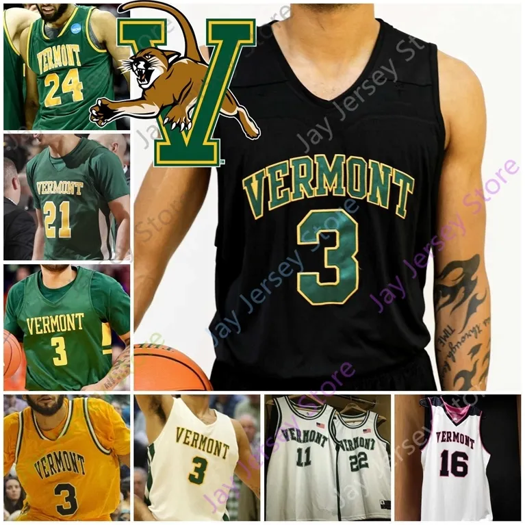 Maglia da basket Nik1 UVM Vermont Catamounts NCAA College Lamb Davis Duncan Stef Smith Duncan Aaron Deloney Duncan Demuth Daniel Giddens Patella