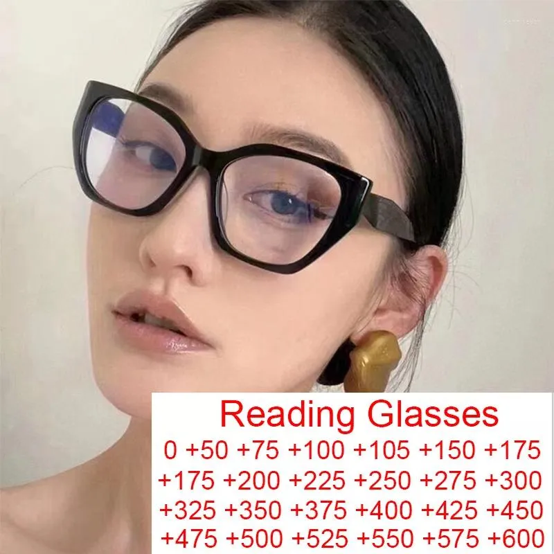 Solglasögon Clear Blue Light Reading Glasses Women Designer Presbyopia glasögon Optiskt recept överdimensionerat fyrkant