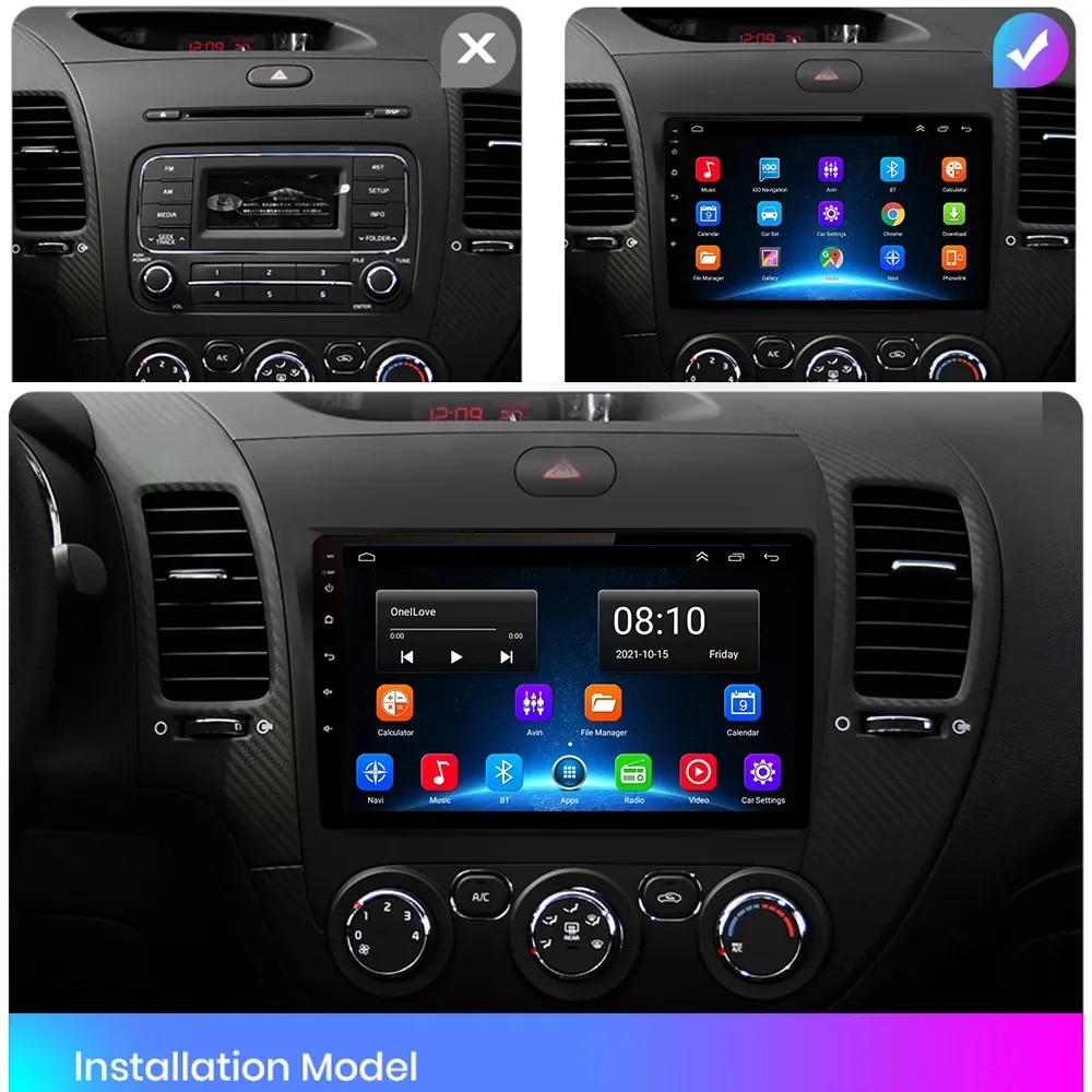 9 inch auto video dvd speler touchscreen navigatie voor kia rio 2012-2015 met audioradio bluetooth tv