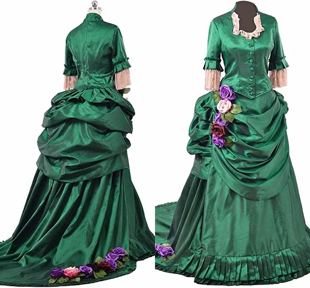 Vestidos de fantasia vintage feitos de forma personalizada vestidos de baile renascentista vestido lolita vestido civil Guerra Civil Belle Belle Ball Halloween Dress