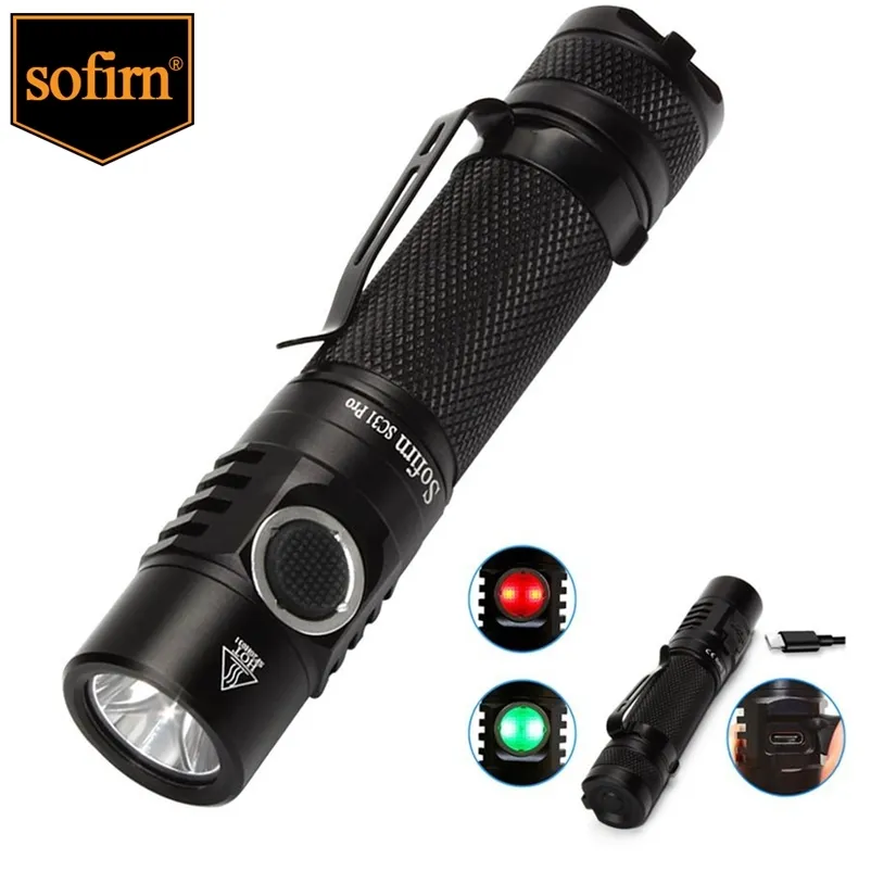 Фонарики факелы Sofirn SC31 Pro мощный перезаряжаемый светодиодный фонарик 18650 Torch USB C SST40 2000LM Anduril 220922