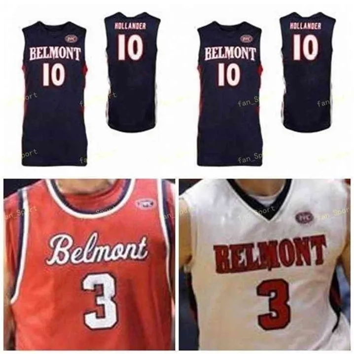 SJ NCAA College Belmont Bruins Basketball Jersey 2 Grayson Murphy 3 Dylan Windler 10 Caleb Hollander 14 Nick Hopkins Custom Cucited