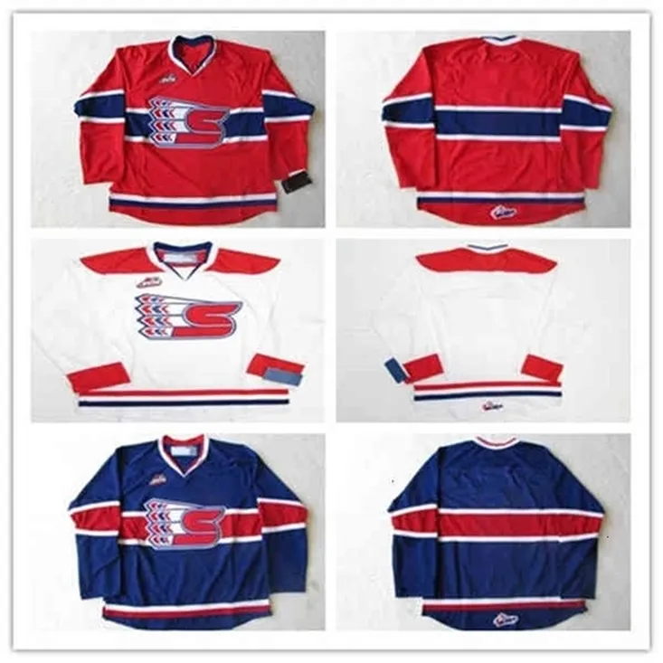 WSKT Men personalizado Chl WHL Hóquei Jerseys Graham Sward Jack Finley Adam Beckman Branco Vermelho Azul Jersey S-3xl Good