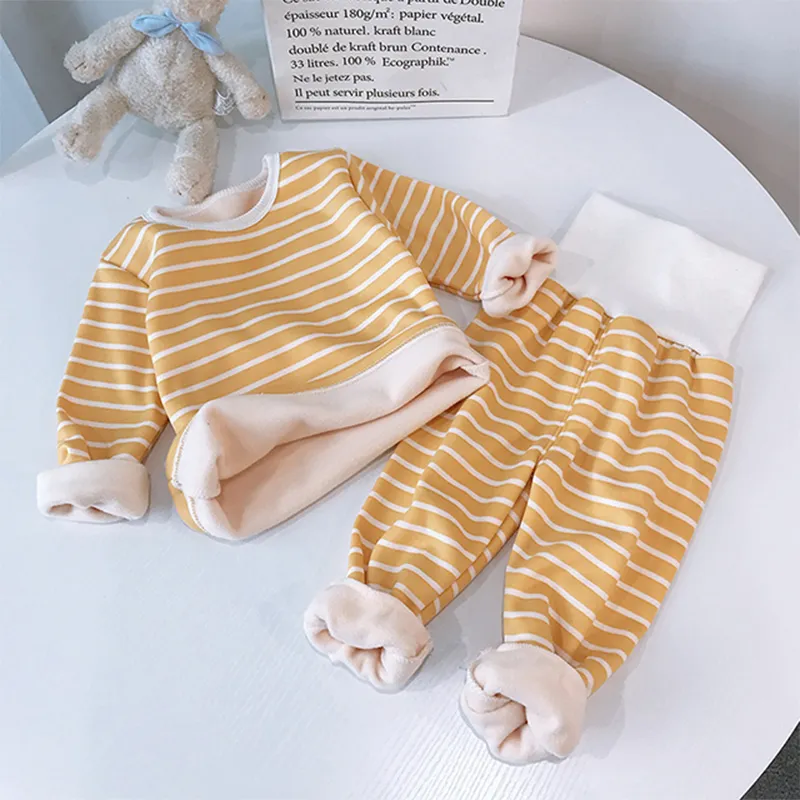 Pyjamas hiver bébé enfants sous-vêtements thermiques Couches de vêtements de chaleur pour enfants ensembles hauts automne-automne fille garçon de maison 220922