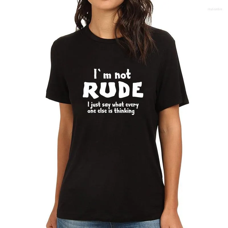 T-shirts pour femmes T-shirt pour femmes Lyprerazy I'M NOT RUDE Funny Printed
