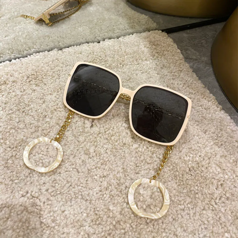نظارة شمسية مصممة للنظارات العلوية للرجال مع سلسلة ذهبية أزياء امرأة الأشعة فوق البنفسجية UV 400 Eyeglass Polarize Eyewear Sunglass G Box Sun Glasses 2022