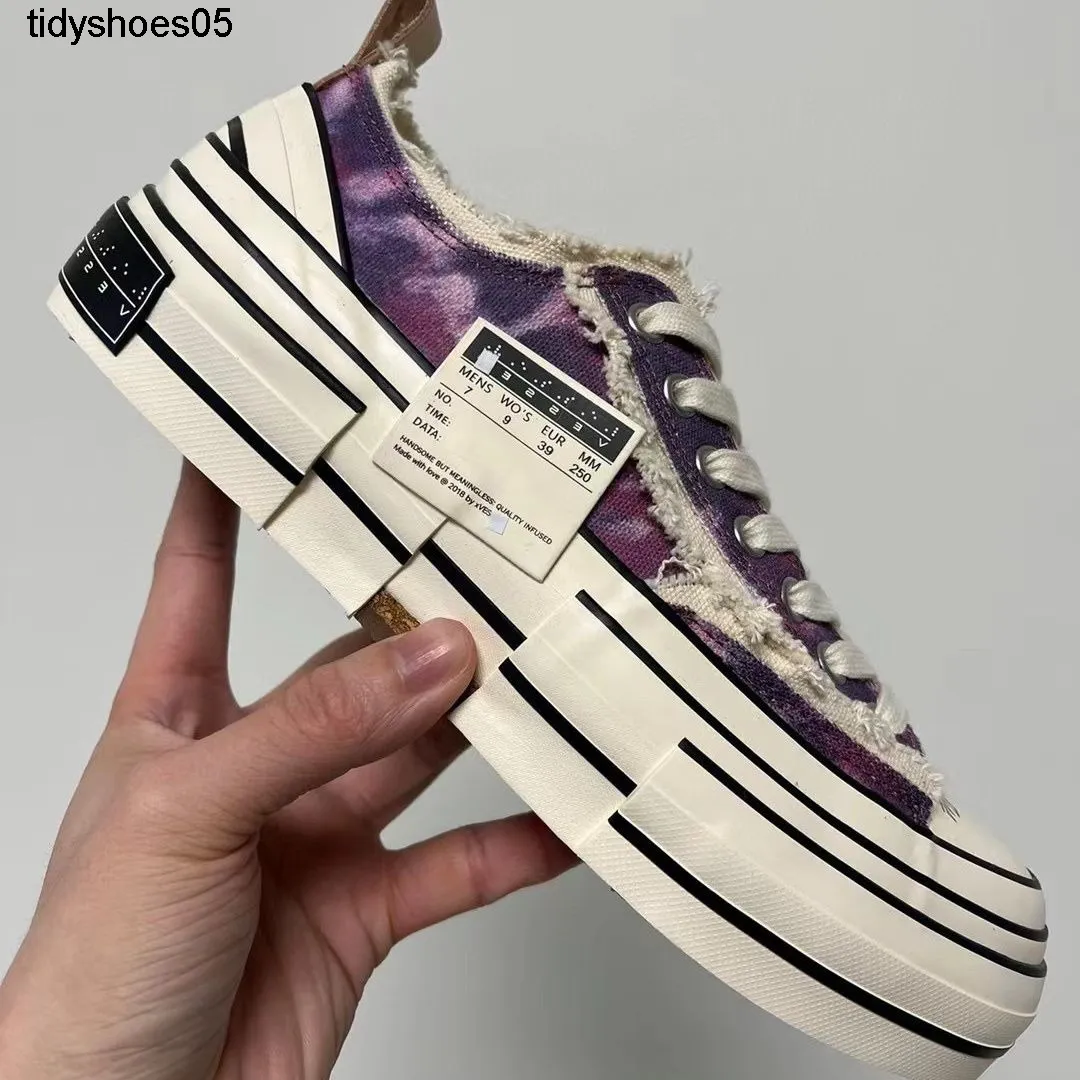 XVESS/BAVE Hip Wu Hop 3 Co -marca con marchio Purple top Top Top Top Vulcanized Canvas Scarpe per uomini e donne Beggar's Shoes Vu5u