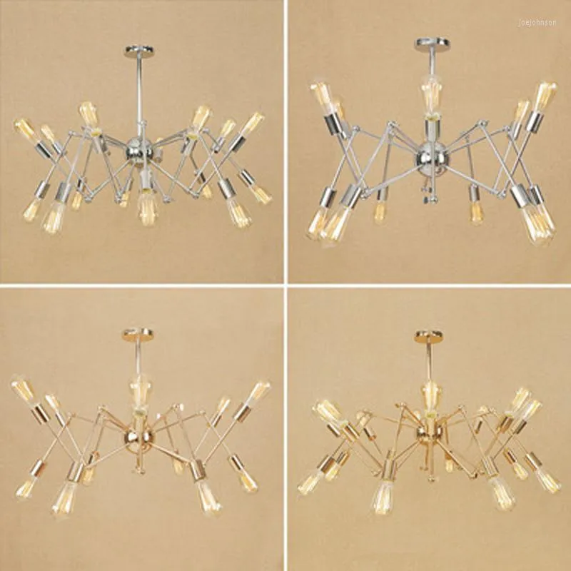 Pendant Lamps American Personality Simple Bedroom Living Room Dining Chandelier Retro Multi-head Satellite Spider