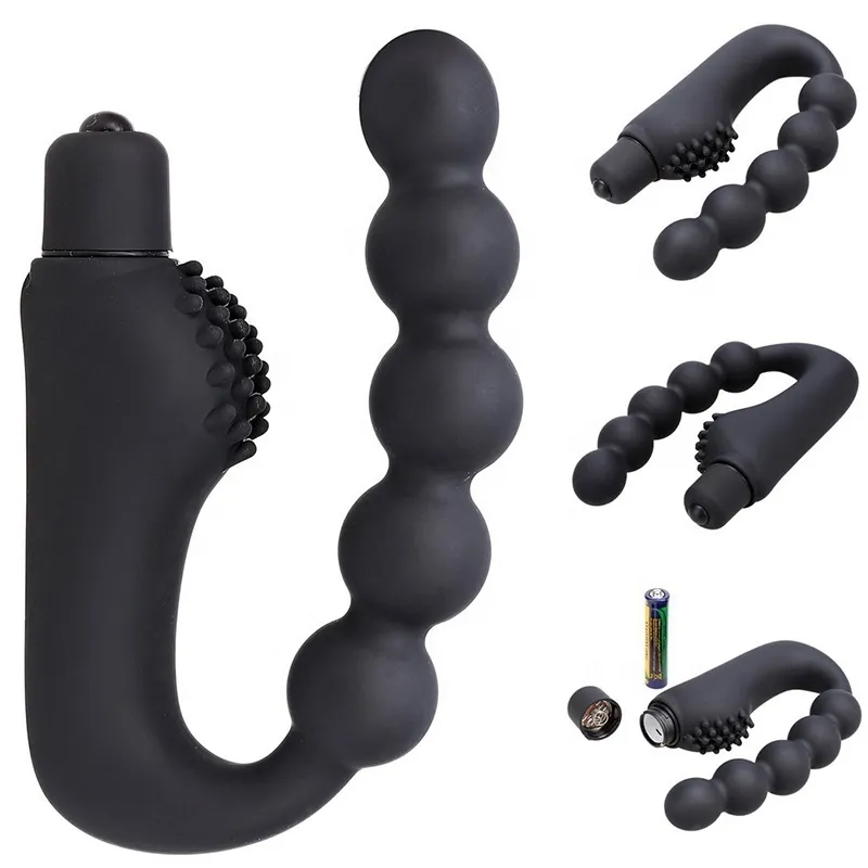 Anal Toys Erotic Electronic Prostate Massager Silicone Butt Plugs Anal Beads Massage Vibrator Sex Toys for Men 220922