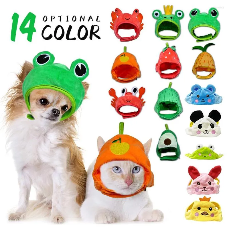 Vêtements pour chiens Chapeau pour animaux de compagnie Forme animale Accessoires de costumes personnalisés Fête Mignon Dessin animé Chat Halloween Cosplay