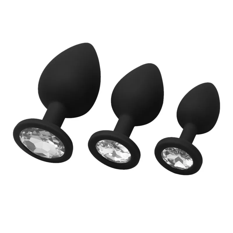 Set 3 plug anali in metallo per donna e coppia gioco anale_voghion.com