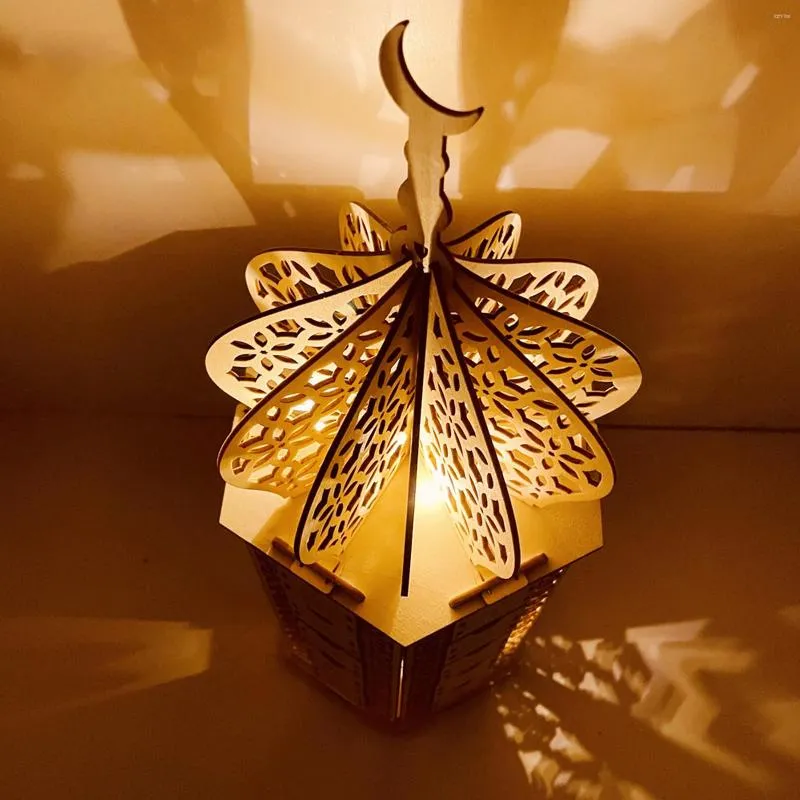 Décoration de fête en bois Ramadan Avent Calendrier Eid DIY COUNTDOWN  CABINGET LUMON LUMILES AUTOR