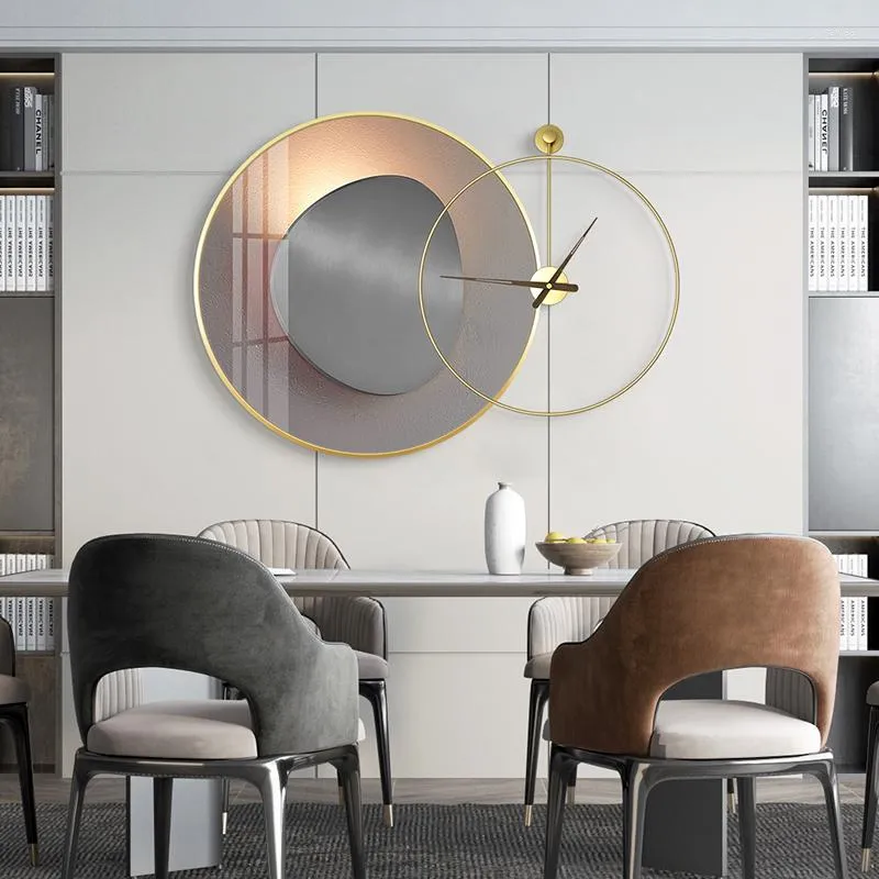 Zegary ścienne Orange Clock Prosty kreatywny Mute Modern Design Duża moda metalowy luksusowy dla salonu w stylu art deco