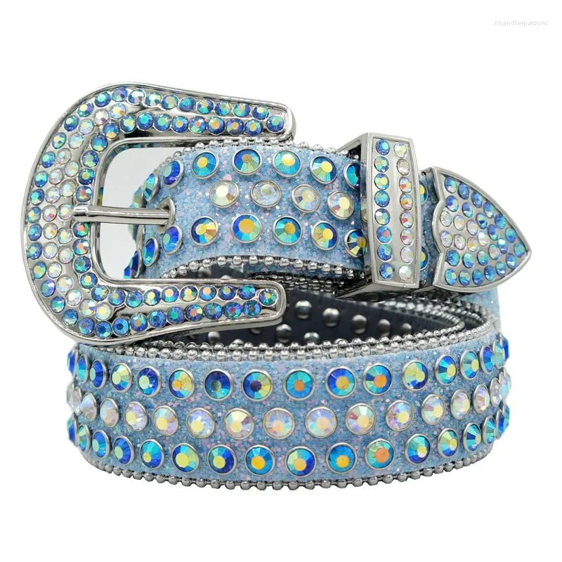 Belts Fashion Cowboy Cowgirl Western Cinto Diamond Designer Wide Buckle Men's Belt For Women High Quality Strap Jeans Waistband