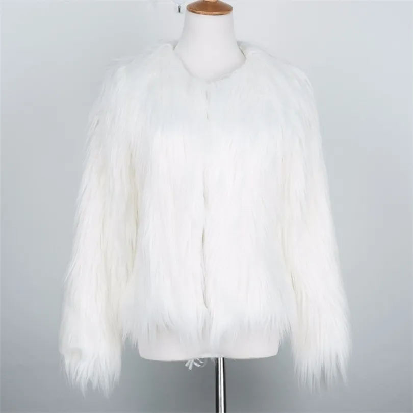 Femmes fourrure fausse fourrure femmes fausse fourrure manteau hiver automne coloré lâche peluche veste 220922