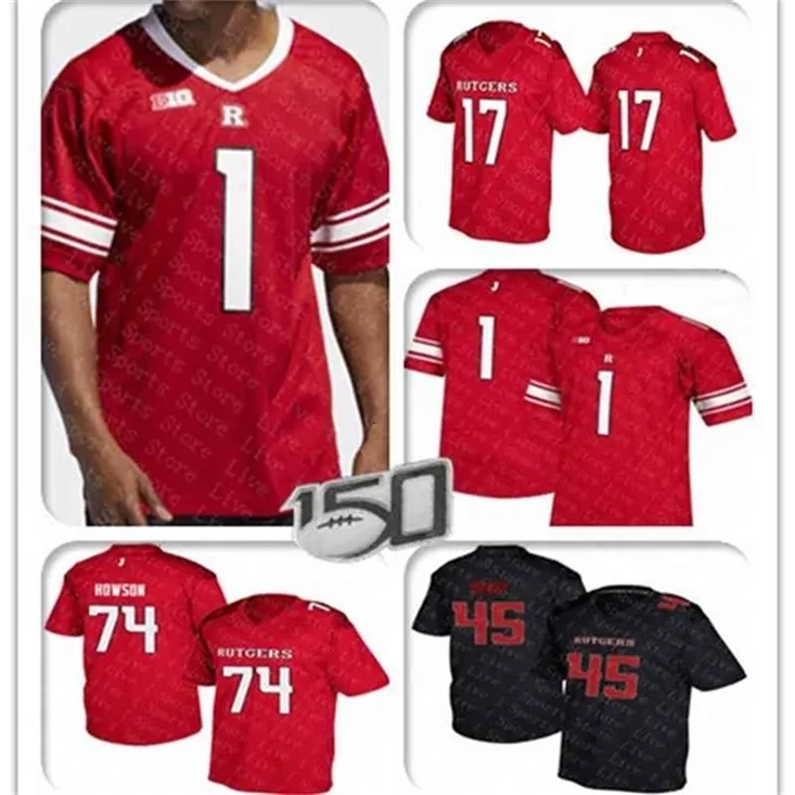 WSKT Custom 2021 Rutgers Scarlet Knights Jersey Football Noah Vedral Isaih Pacheco Bo Melton Olakunle Fatukasi Artur Sitkowski Shasteen Jones 4xl 4xl