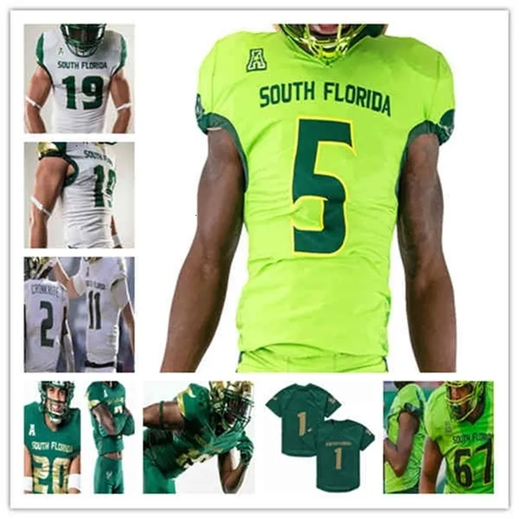 Wskt Custom USF South Florida Football Timmy McClain College Jersey Katravis Marsh Cade Fortin Jaren Mangham Kelley Joiner Brian Battie Darrian