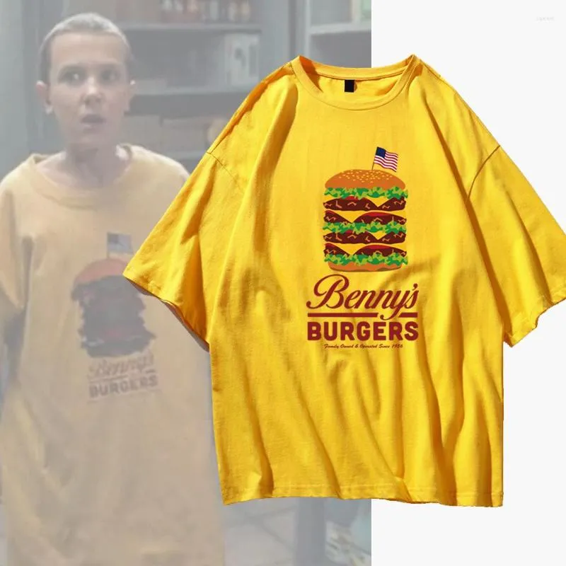Magliette da donna arrvial Benny's Burger Eleven's Tshirts Vendi Stranger Things Things Cotton Graphic Tops Tops Casual Streetwear Unisex