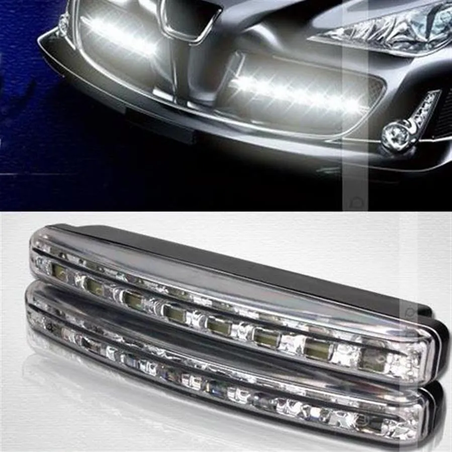 Daytime Runnung Lights High quality Waterproof 8 LED Running Light IP65 E4 LED DRL Fog car 1year warranty2431