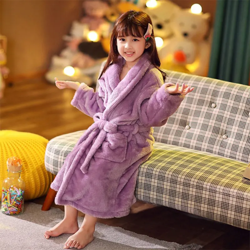 Toalhas Rúsicas de Toalhas Mudipanda Inverno Crianças Pijamas de Bathrobe para meninas Rúsculo de roupas de dormir 2 14 anos Adolescentes Pijamas meninos 220922