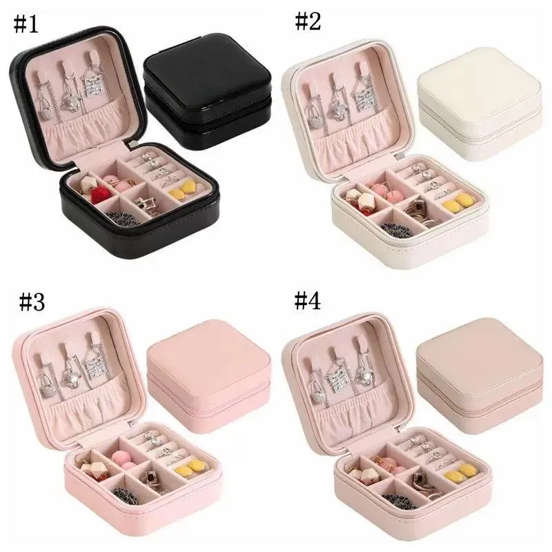 Storage Box Travel Jewelry Boxes Organizer PU Leather Display Storage Case Necklace Earrings Rings Jewelry Holder Gift Case Boxes FY4706 C0907