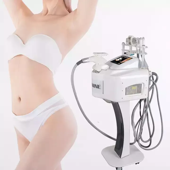 معدات RF المحمولة 40 كيلو هرتز Cavitation V9 آلة تدليك الأسطوانة الفراغ مع 5 Handles لوجه الجسم وعينين علاج الدهون حرق الدهون