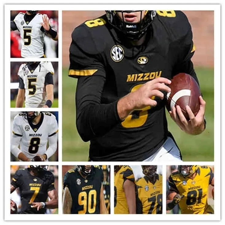 WSKT Custom 2021 College Missouri Tigers Football Jersey Connor Bazelak Tyler Badie Elijah Young d'Ionte Smith Keke Chism Chance Luper Tauskie