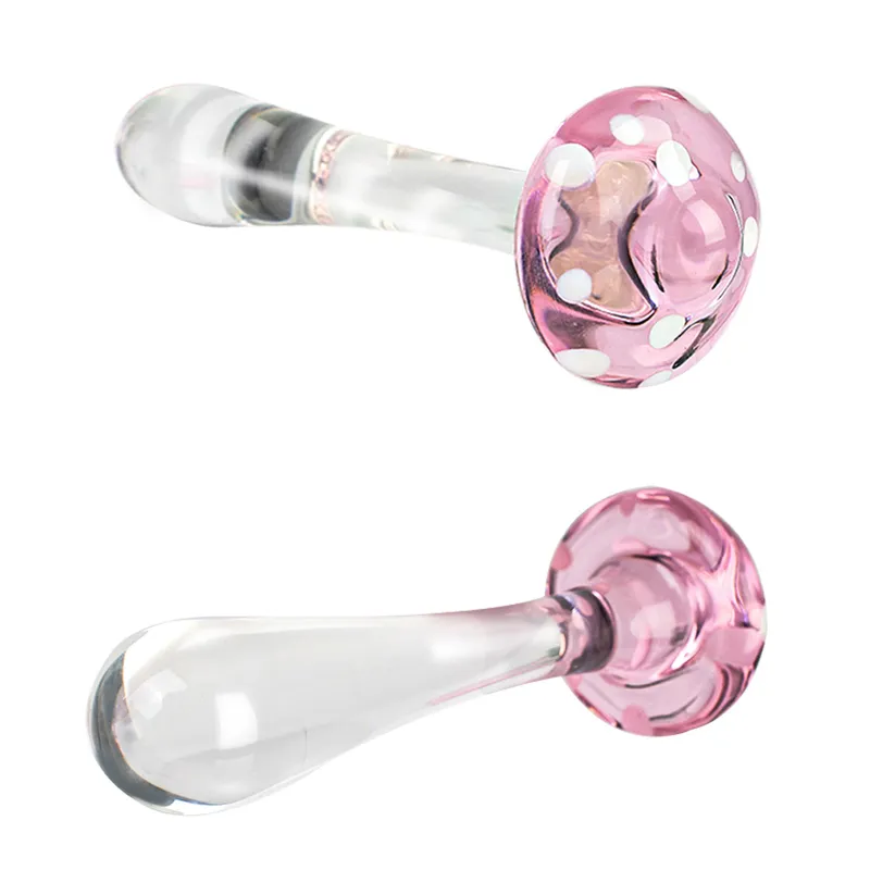 14cm Mushroom Glass Dildos For Anal Plug Women Men 18 Couples Tools Butt Plugs Dilator Sex Toys Adult Games_voghion.com