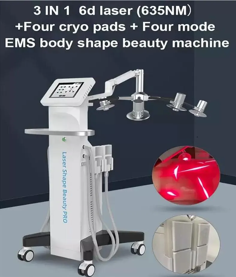 Diode Lipolaser puissant amincissant l'élimination de la cellulite brûlant les graisses 6D Lipo Laser cryolipolyse EMS réduire la forme du corps Machine