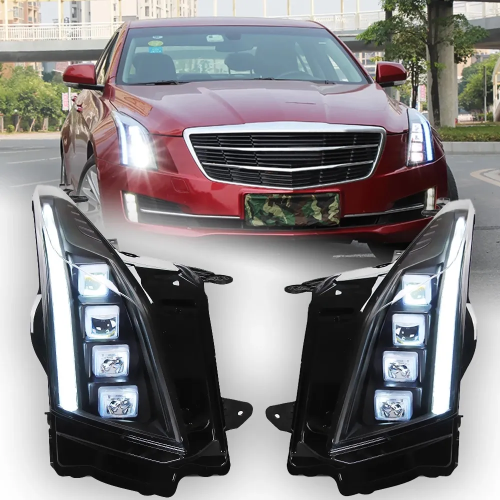 Bilkastare för Cadillac ATS LED-strålkastarprojektlins 20 14-20 20 Huvudlampa Front DRL Dynamiska signalkast