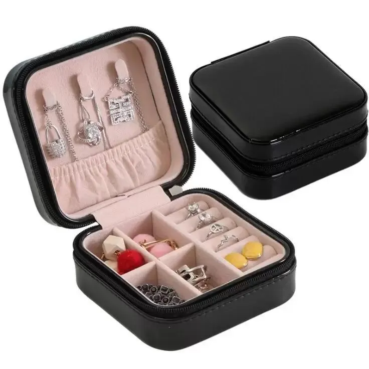 Storage Box Travel Jewelry Boxes Organizer PU Leather Display Storage Case Necklace Earrings Rings Jewelry Holder Gift Case Boxes FY4706 C0907